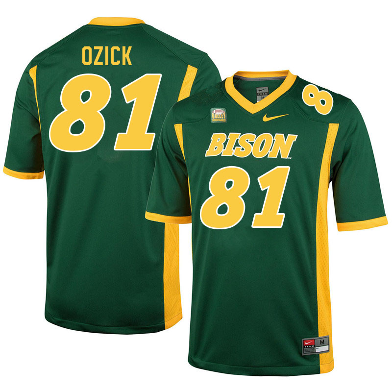 Men #81 Eli Ozick North Dakota State Bison College Football Jerseys Stitched-Green